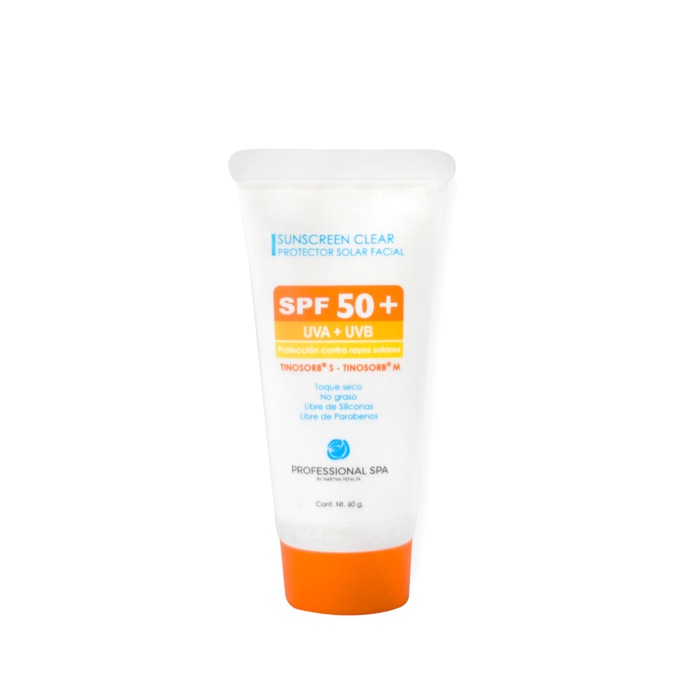 Bloqueador Solar Facial / Sun Screen Clear SPF 50+, Professional Spa